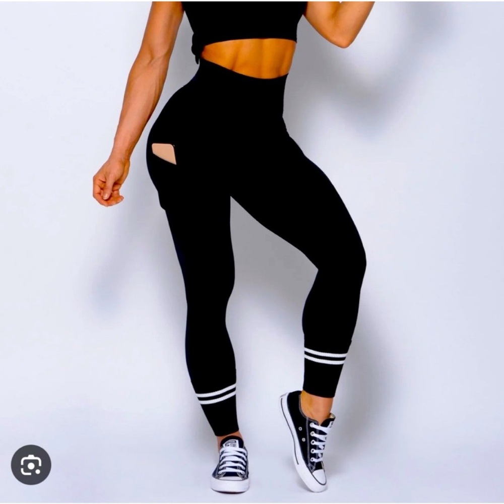 Black High-Waisted Cutout Leggings